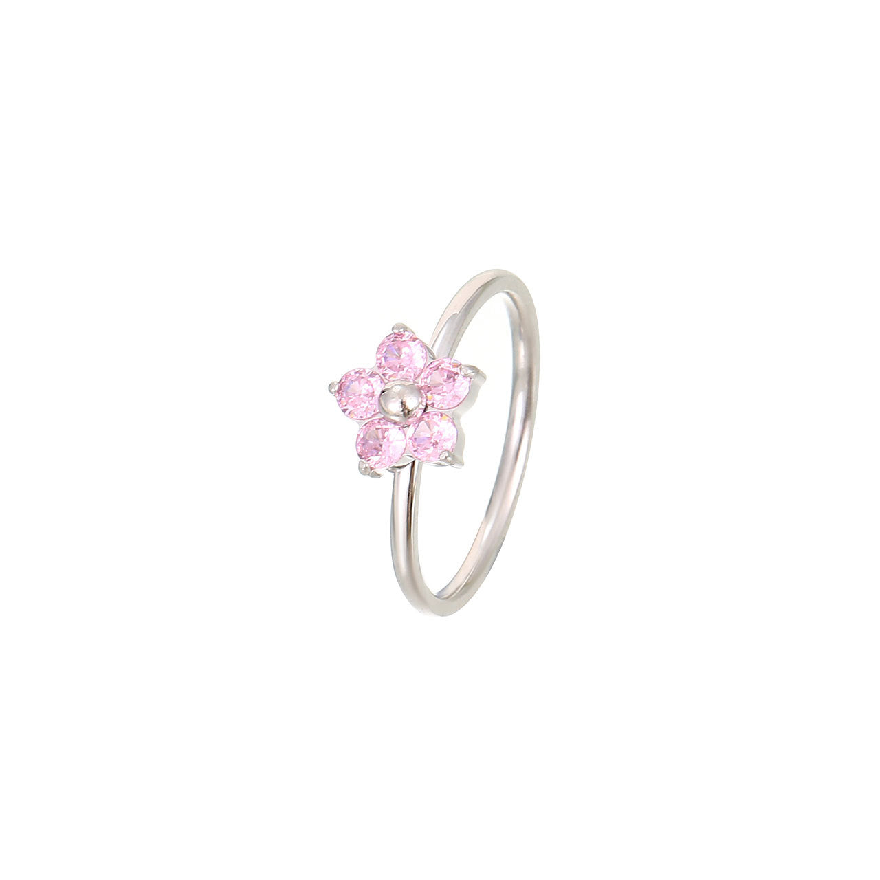 Artsy Ring with Simple Flower Cold Style Design