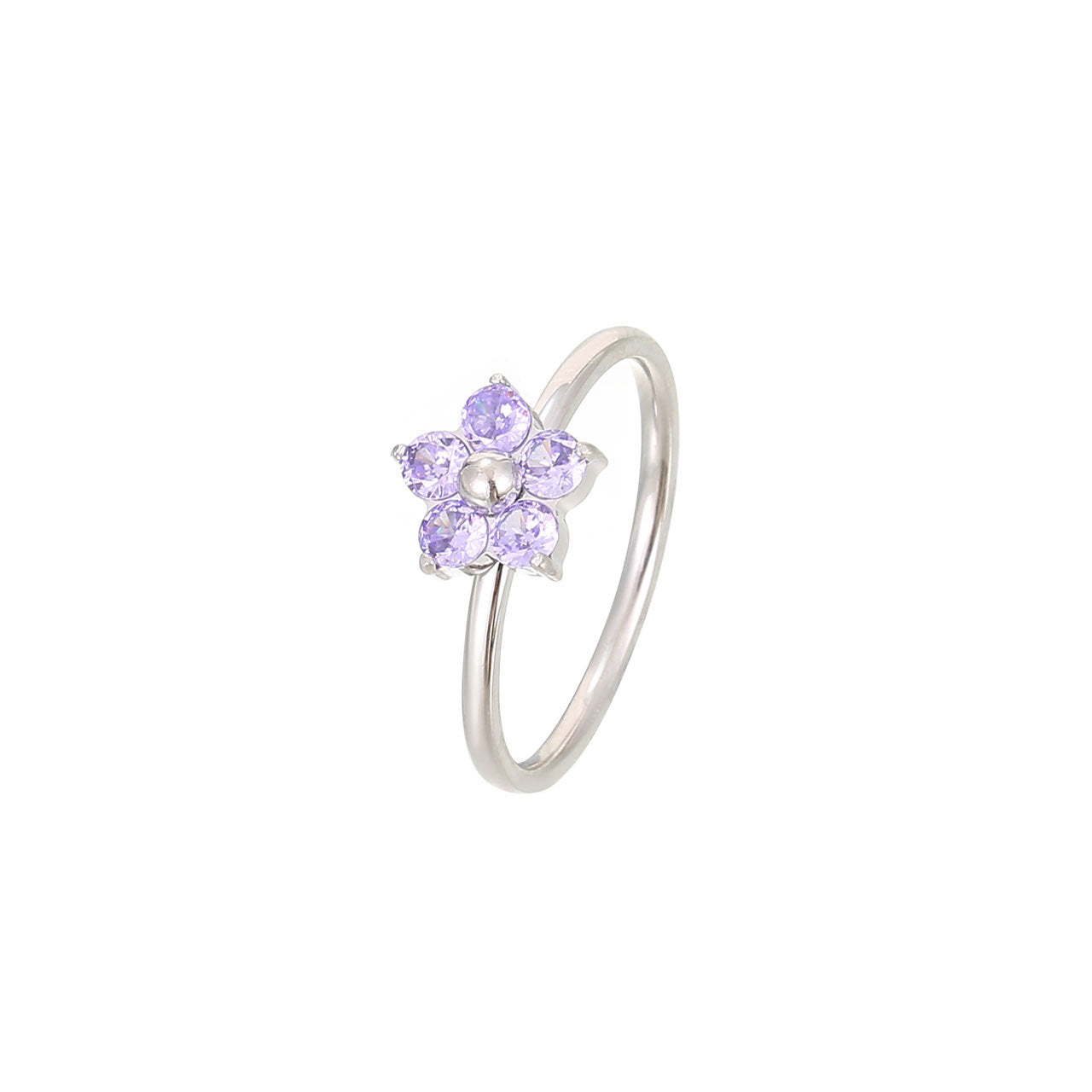 Artsy Ring with Simple Flower Cold Style Design