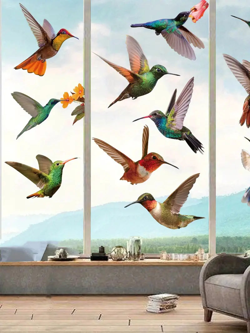 9 Hummingbird Wall Stickers for Window Decoration