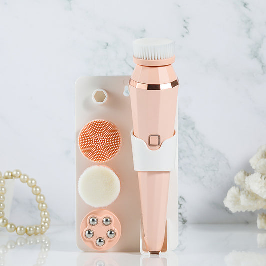 Electric Facial Cleansing Brush with 4 Brush Heads