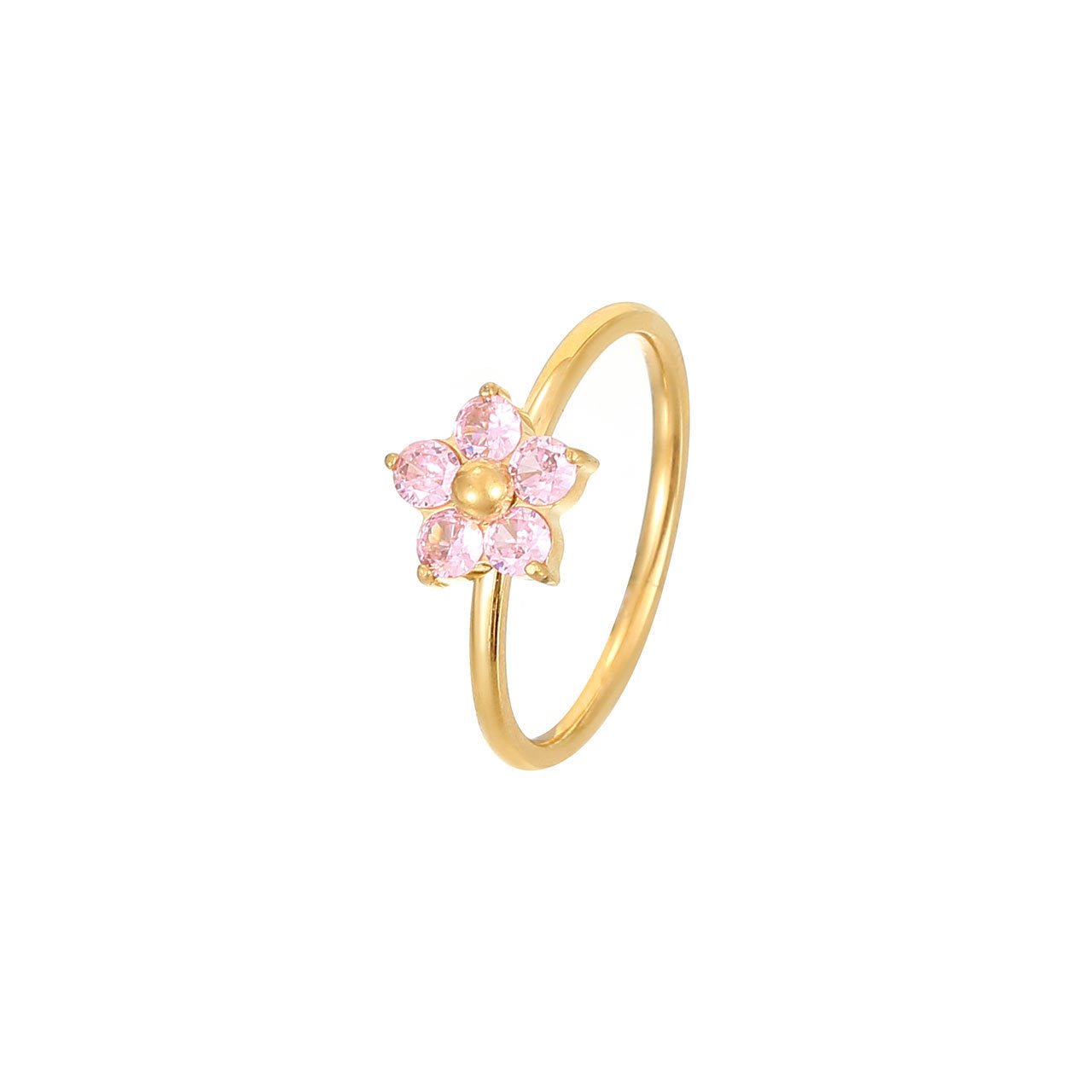 Artsy Ring with Simple Flower Cold Style Design