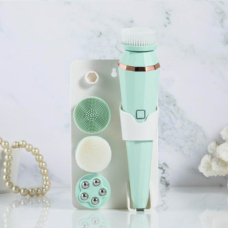 Electric Facial Cleansing Brush with 4 Brush Heads
