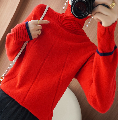 Women's Thickened Wool Sweater - Korean Style Knit Top
